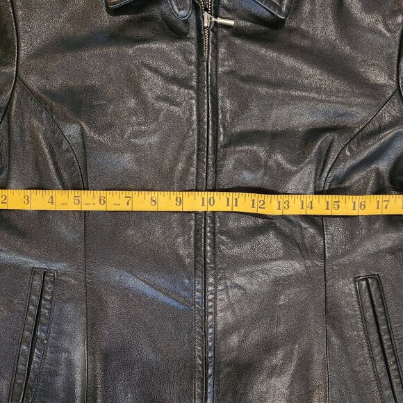 Maxima by Wilsons Women’s Black Genuine Leather Jacket Size L - Picture 5 of 13
